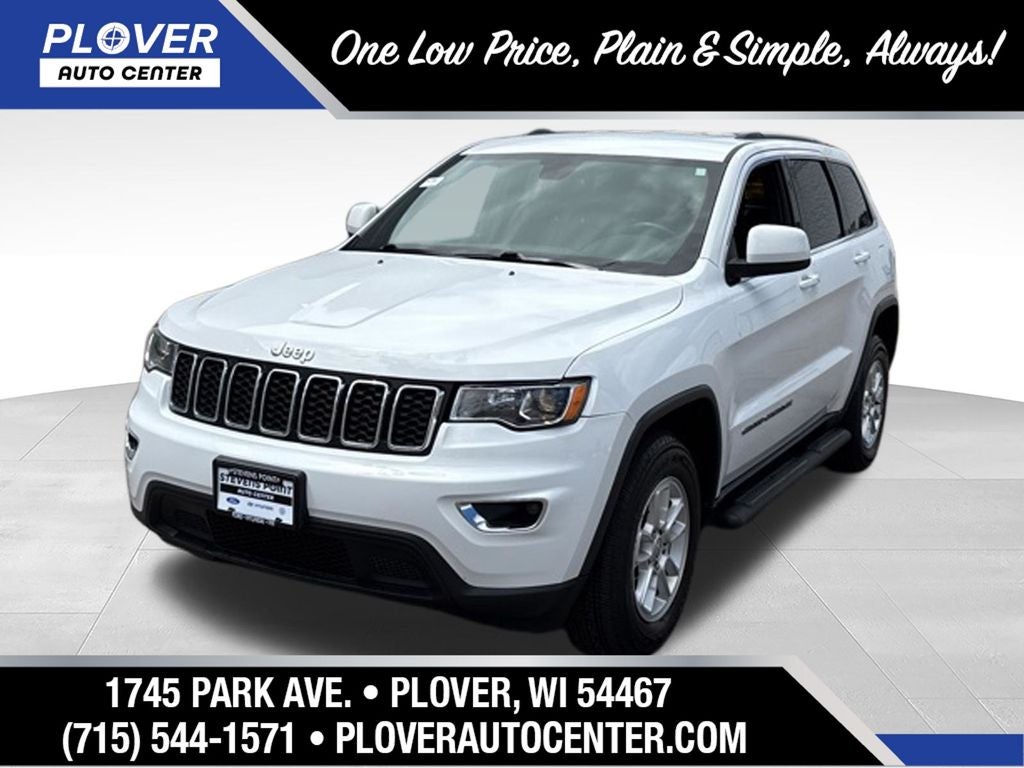 2020 Jeep Grand Cherokee Laredo in Bright White Clearcoat — front three-quarter view