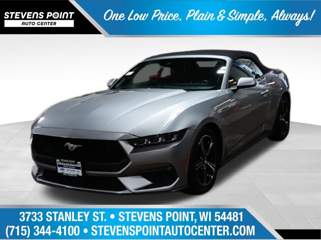 2025 Ford Mustang EcoBoost Premium in Silver Metallic — front three-quarter view