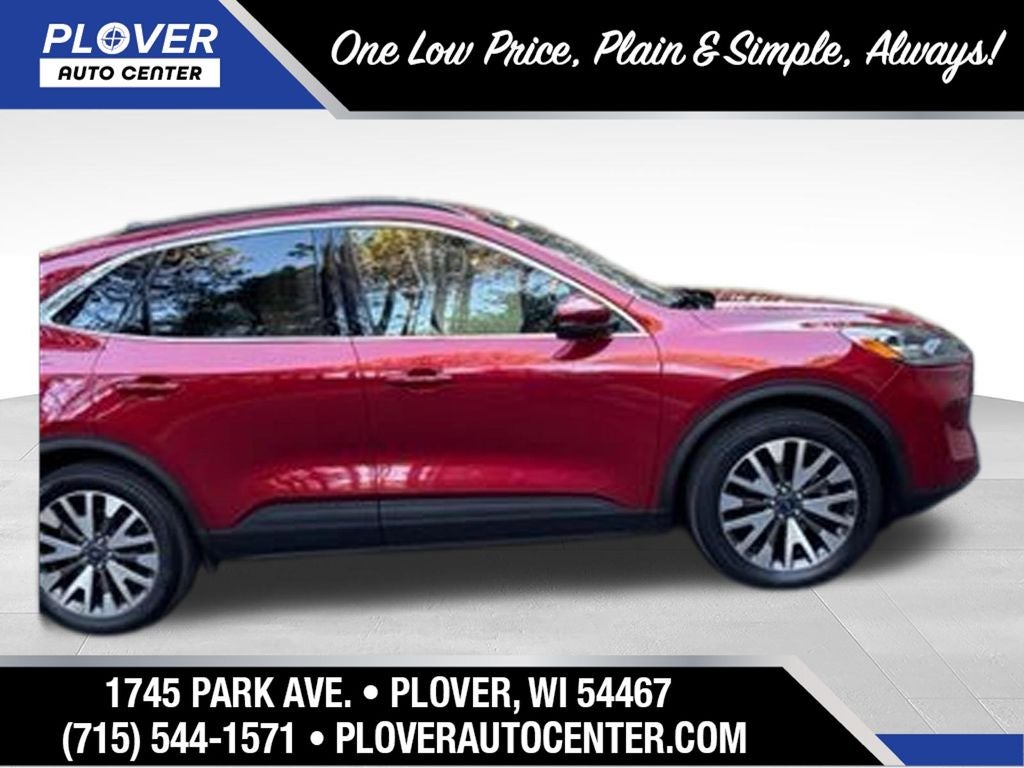 2020 Ford Escape Titanium in Rapid Red Metallic Tinted Clearcoat — front three-quarter view