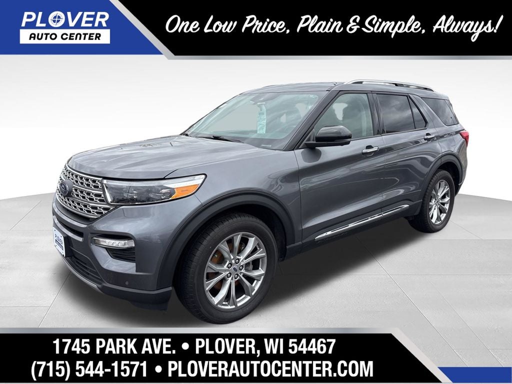 2022 Ford Explorer Limited in Carbonized Gray Metallic — front three-quarter view