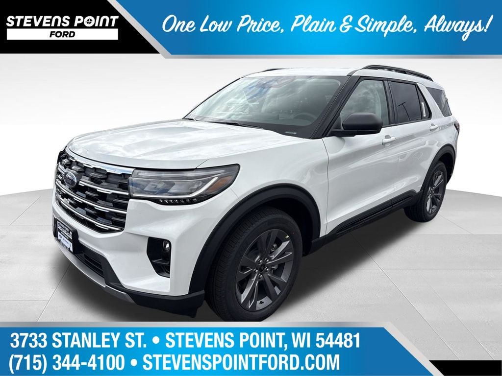 2026 Ford Explorer Active in White — front three-quarter view