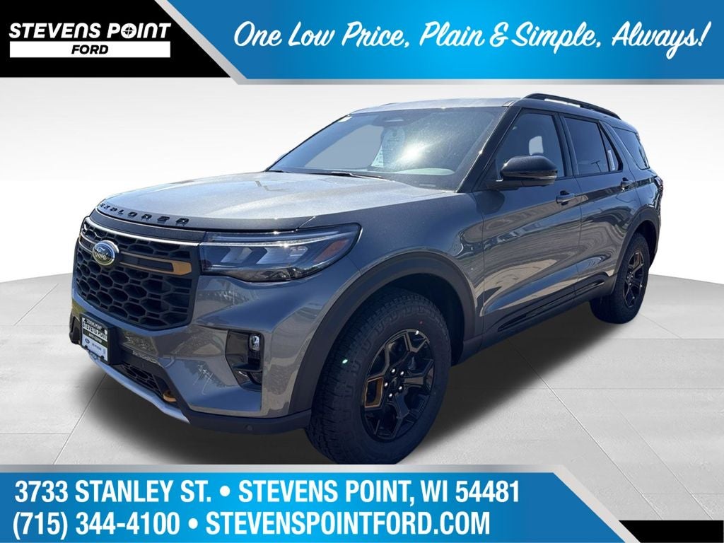 2026 Ford Explorer Tremor in Gray Metallic — front three-quarter view