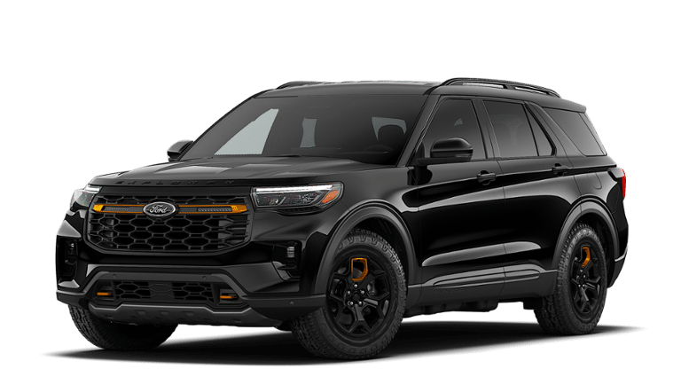 2026 Ford Explorer Tremor in Black Metallic — front three-quarter view