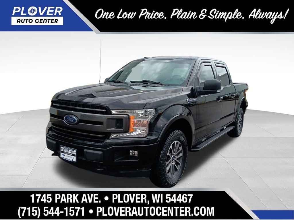 2018 Ford F-150 XLT in Shadow Black — front three-quarter view