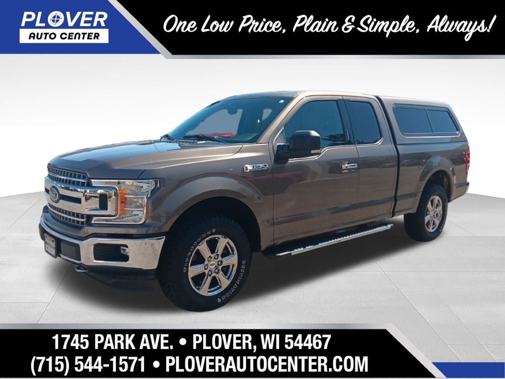 2019 Ford F-150 XLT in Stone Gray Metallic — front three-quarter view