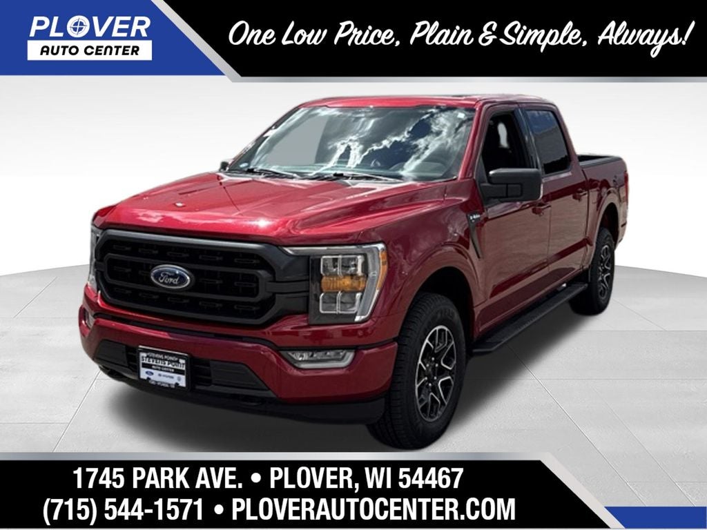 2022 Ford F-150 XLT in Rapid Red Metallic Tinted Clearcoat — front three-quarter view