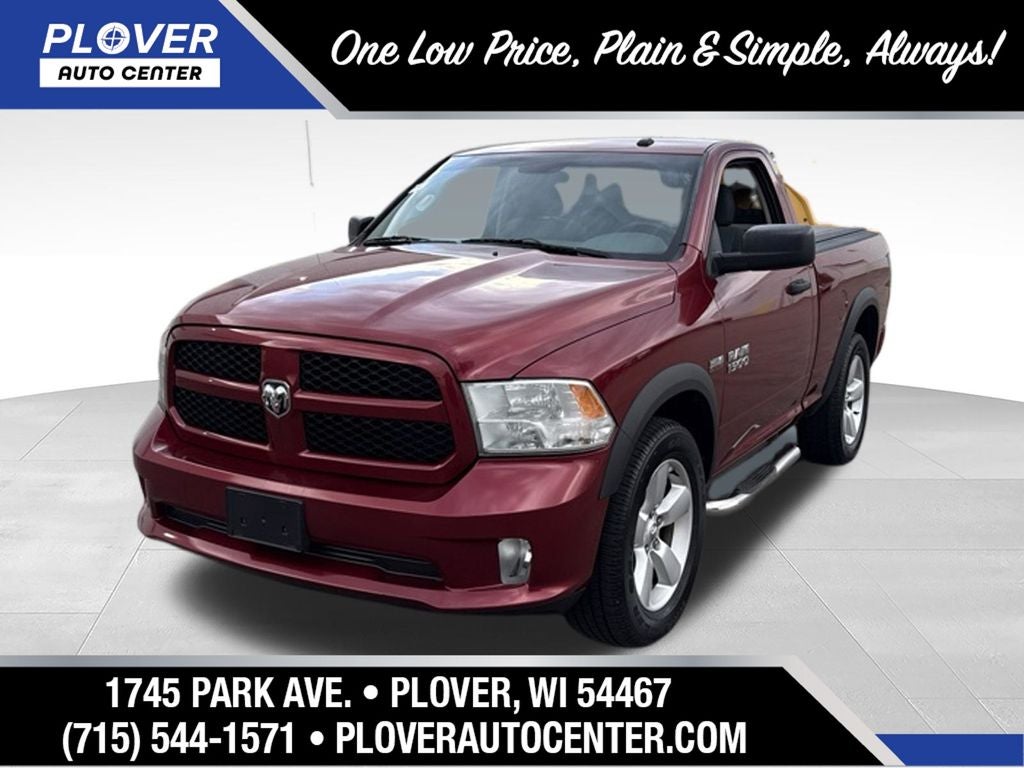 2013 RAM 1500 Tradesman/Express in Deep Cherry Red Crystal Pearlcoat — front three-quarter view