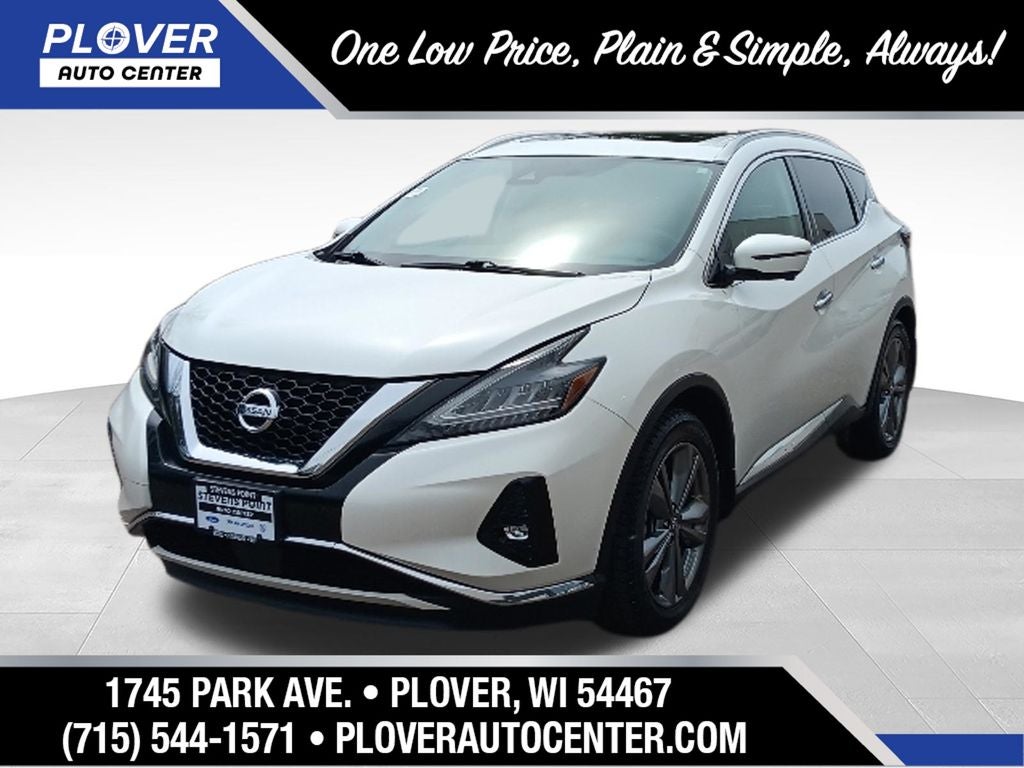 2020 Nissan Murano Platinum in Pearl White Tricoat — front three-quarter view