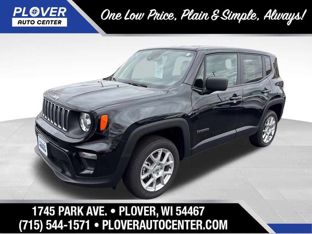 2023 Jeep Renegade Latitude in Black Clearcoat — front three-quarter view